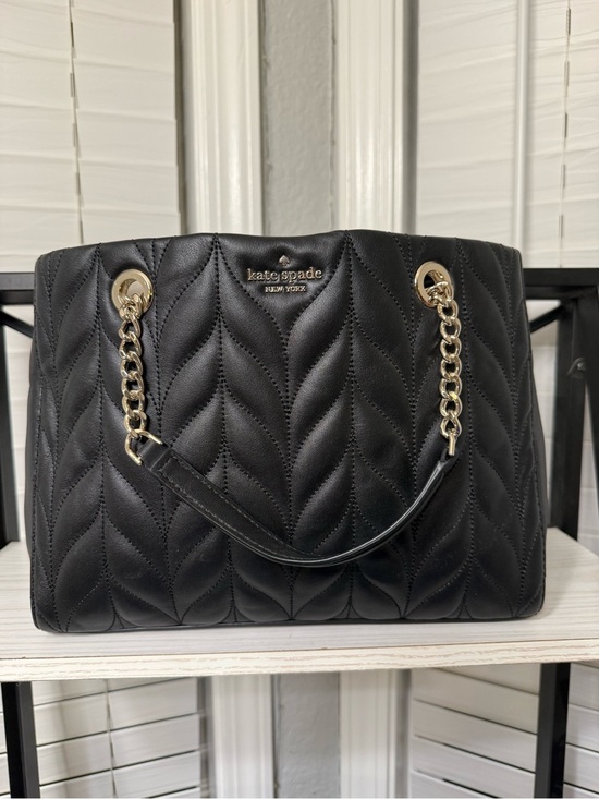 kate spade Handbags - kate spade Black Quilted Tote with Gold Chain Handles